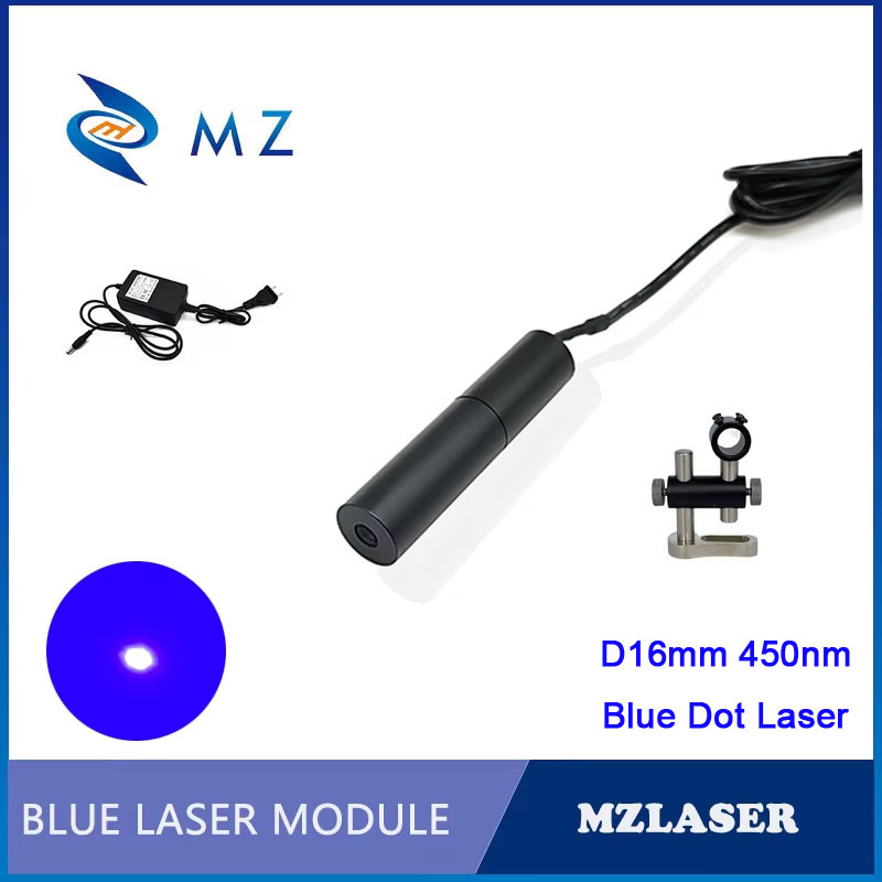 Industrial Laser Supply - 青色ドットレーザーダイオードモジュール 450nm D16mm 工業グレード コンパクトレーザー 10mw