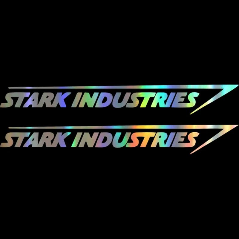 Industrial Laser Packaging - 2 個ファッションレーザーカーステッカースタークインダストリアルスタイルビニールデカールアンチスクラッチカバーステッカー自動車外装用品