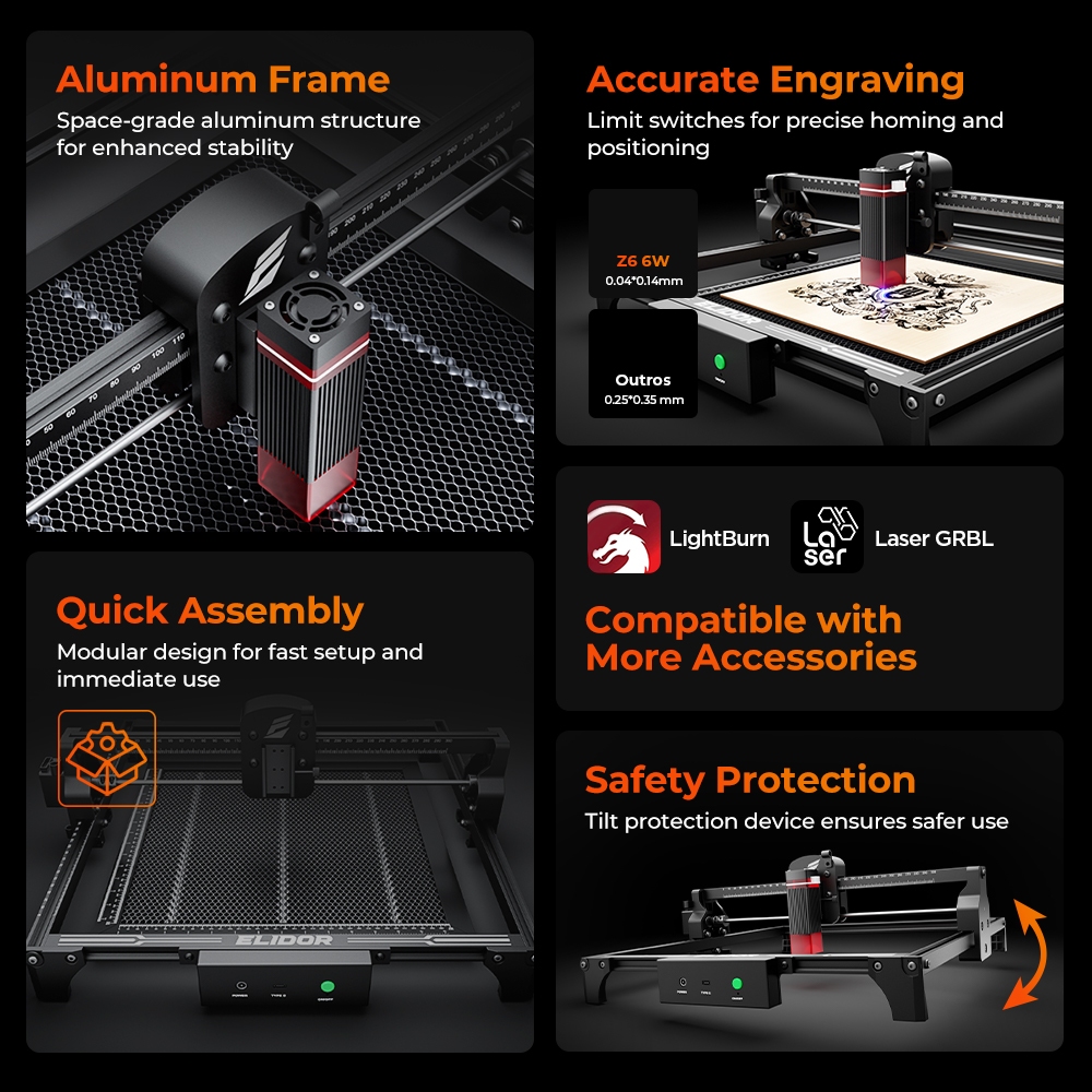 ELIDOR Z6 6W レーザー彫刻機・切断機 CNC ダ - Industrial Laser Solutions のレビューと価格