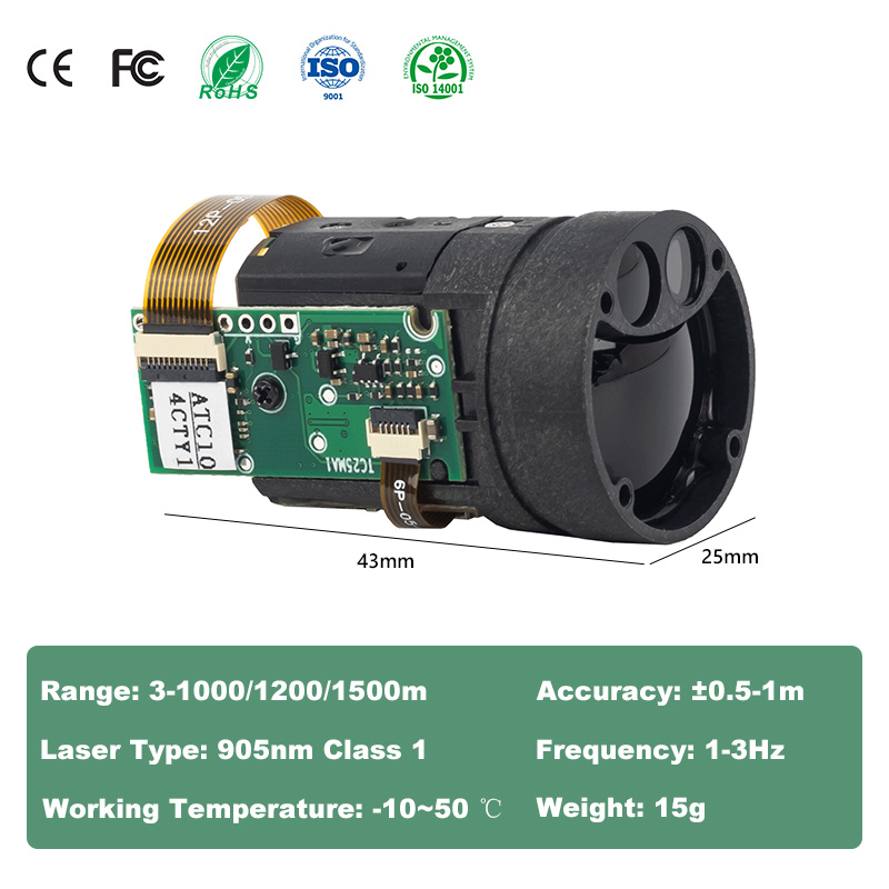 1200mミニTOFレーザー距離計モジュール、905nm U - Industrial Applications Of Laser のレビューと価格